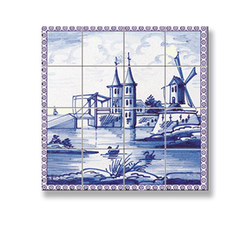 Dollhouse Miniature Picture Mosaic Tile Sheet, 10pc